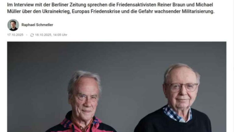 Interview in der Berliner Zeitung mit Reiner Braun und Michael Müller
